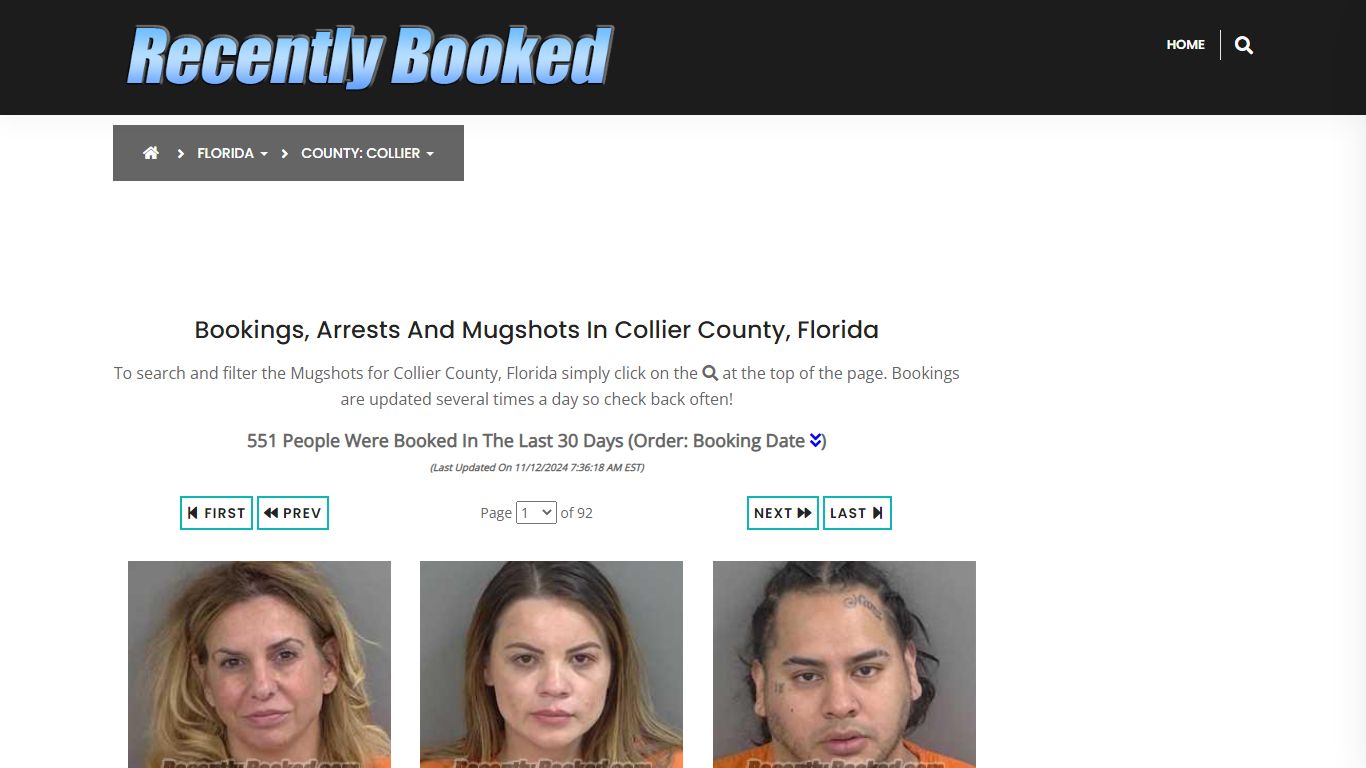 Bookings, Arrests and Mugshots in Collier County, Florida - Recently Booked